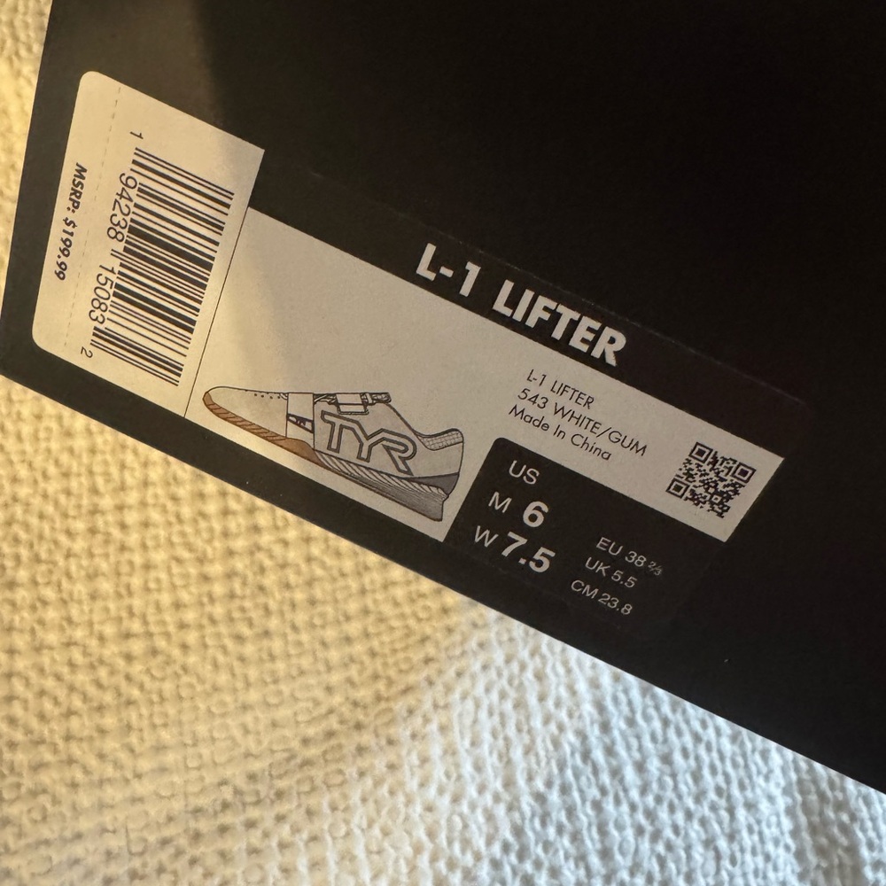 TYR L-1 Lifter Shoes - White and gum - Picture 5 of 6